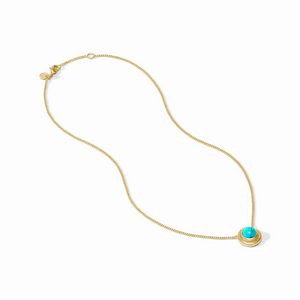 Julie Vos Wave Stone Delicate Necklace-Turquoise Blue