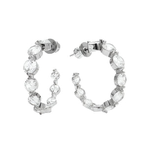 Melinda Maria She's an Icon Hoops 1'-Silver/White Diamondettes
