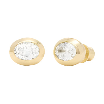 Melinda Maria She's Boss Studs 8mmt-Gold/White Diamondettes