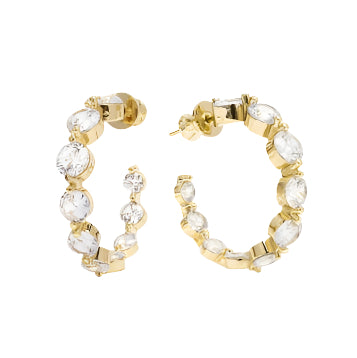 Melinda Maria She's an Icon Hoops 1'-Gold/White Diamondettes