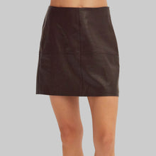 Load image into Gallery viewer, Crescent Vianna Vegan Leather Column Mini Skirt-Espresso
