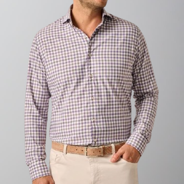 Johnnie-O Beryl Lavender Check Sportshirt