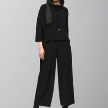 Load image into Gallery viewer, Joseph Ribkoff Silky Knit Cropped Jumpsuit-Black
