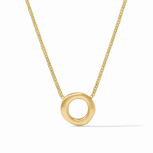 Julie Vos Wave Circle Delicate Necklace-Gold