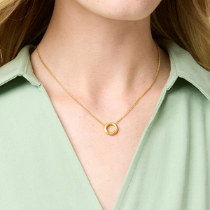 Julie Vos Wave Circle Delicate Necklace-Gold