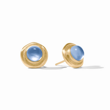 Load image into Gallery viewer, Julie Vos Wave Stone Stud-Iridescent Chalcedony Blue
