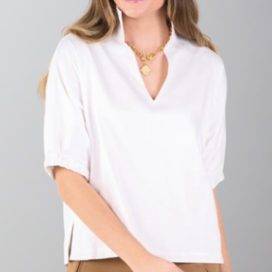 Emily McCarthy Poppy Top-White