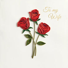 Load image into Gallery viewer, Niquea.D Wife Birthday Card- Quilled Roses
