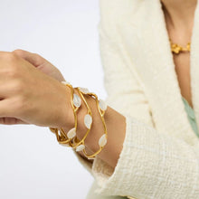 Load image into Gallery viewer, Julie Vos Gold Willow Stone Bangle-Mother of Pearl
