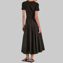 Load image into Gallery viewer, Elan Ribbed Mixed Media Maxi Dress-Black
