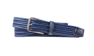 Martin Dingman Lexington Braided Italian Saddle Leather Stretch Belt-Midnight