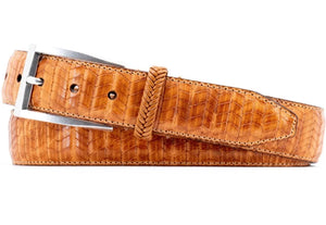Martin Dingman Beau "Seagrass Design" Italian Saddle Leather Belt-Saddle Tan