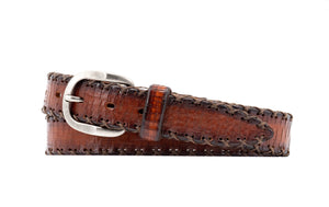 Martin Dingman Artisan "X" Bridle Leather Belt-Chestnut