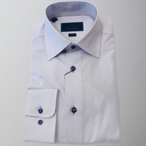 David Donahue Dress Shirt-Trim Fit-Lilac Mini Check
